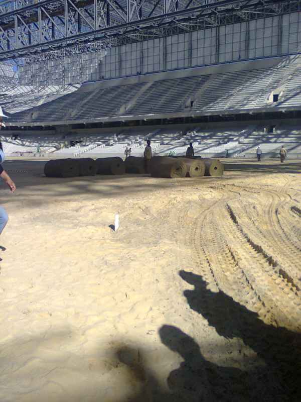 Gramado está sendo replantado na Arena