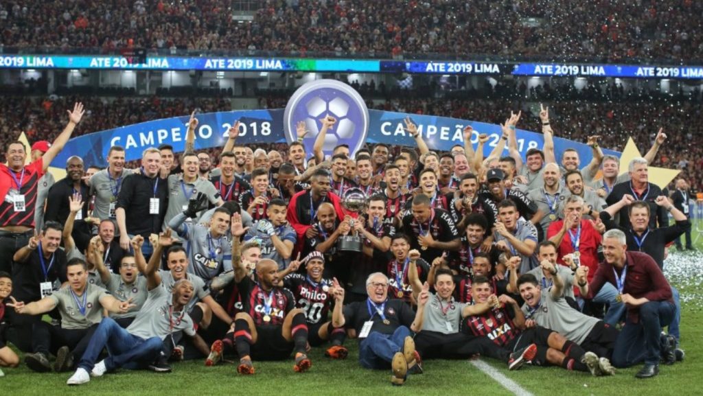 Athletico-PR comemora título da Sul-Americana de 2018. Foto: Conmebol