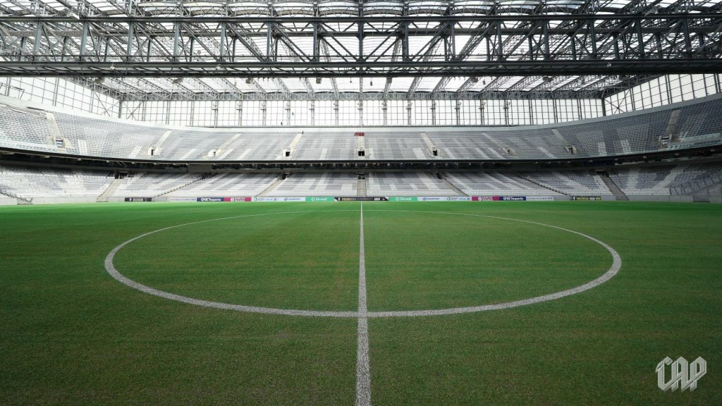 Gramado sintético da Ligga Arena. Foto: José Tramontin/athletico.com.br