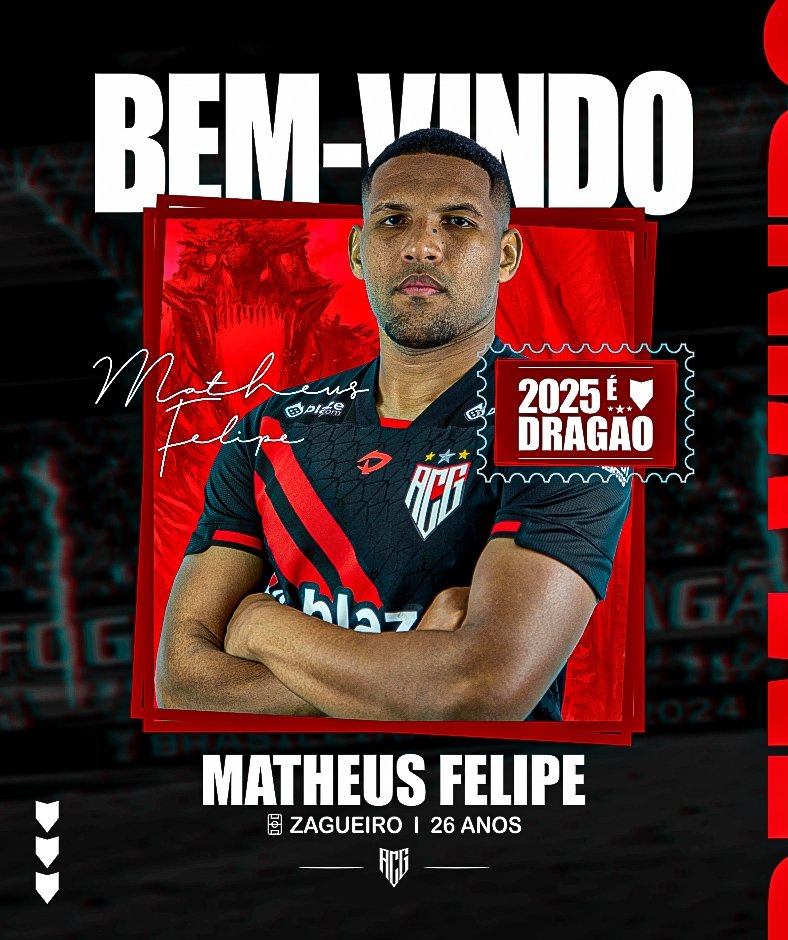 Zagueiro Matheus Felipe foi anunciado por empréstimo ao Atlético-GO - Foto: Divulgação/Atlético-GO 
