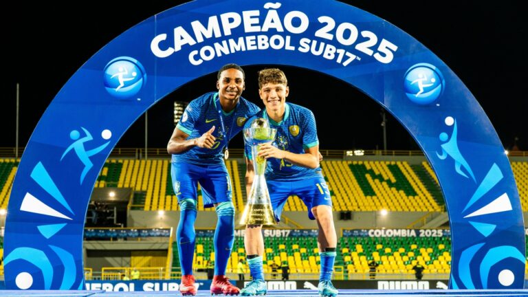Kayke e Gustavo são colegas de time no Athletico-PR Sub-20 (Créditos: Nelson Terme/CBF)