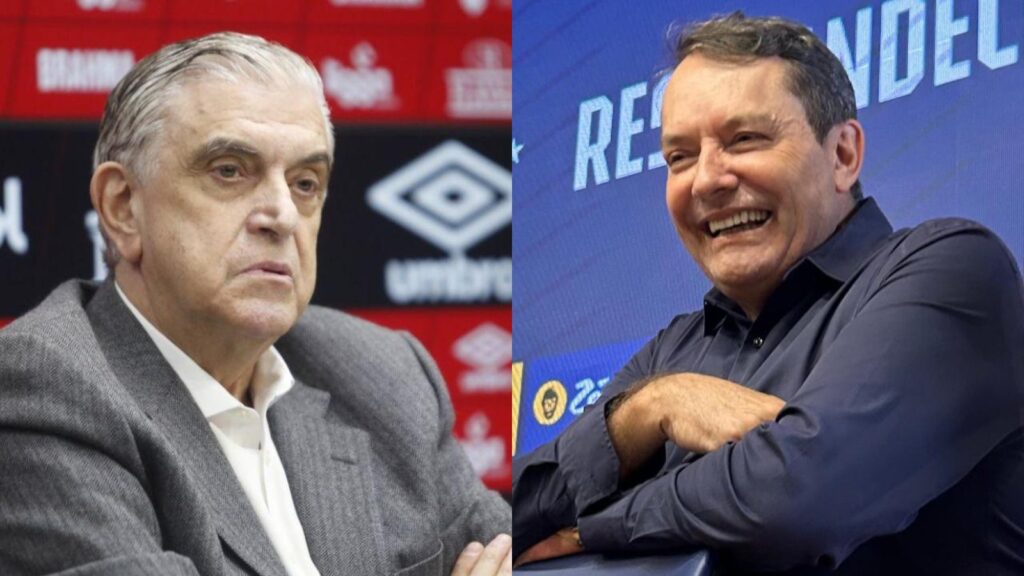 Petraglia, presidente do Athletico-PR e Pedrinho do Cruzeiro - (Foto: Divulgação/Athletico/Cruzeiro)