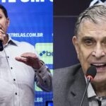 Petraglia, presidente do Athletico-PR e Pedrinho do Cruzeiro - (Foto: Divulgação/Athletico/Cruzeiro)